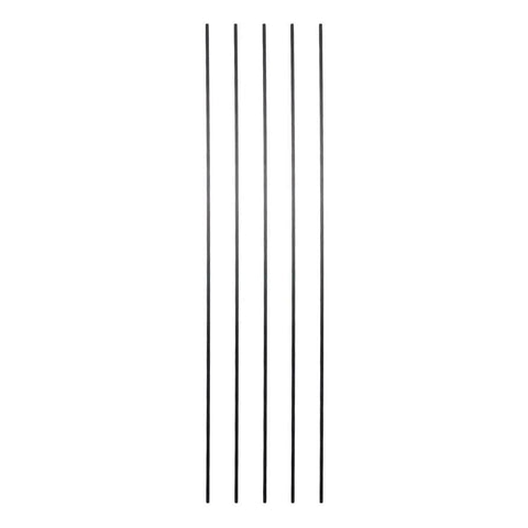 Carbon Fiber Strips 5 Pack 1x3mm 400mm Long Black Pultruded Bars For RC Drones And Planes, shown vertically aligned.