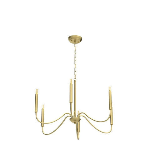 Dope Gold Dining Chandelier 6 Light Modern Farmhouse Industrial Candlestick Pendant Lighting For Kitchen Island Living Room Hallway Entryway Foyer Height Adjustable Chain For Sloped And Flat Ceilings