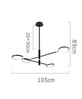 Badass Retro Multi Head Pendant Chandelier With Adjustable Height And Dimmable Control Industrial Vintage Ceiling Light Fixture In Sleek Black dimensions 105cm width 83cm height