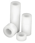 Ten Piece White Nylon Spacer Bracket Kit With Non Conductive PA66 Gaskets, 16mm And 18mm Outer Diameters, 10mm And 12mm Inner Diameters, 2mm Length, The Go To Spacer Set For Electrical, Automotive, And DIY Projects. White PA66 nylon spacer set, assorted cylindrical spacers