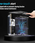 Portable Stainless Steel Countertop Ice Machine Makes Soft Nugget Ice Fast Self Cleaning One Touch Operation with automatic cleaning feature.