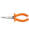Insulated 7 Inch Long Nose Pliers With Dual Layer Insulation And Hand Guards 1000 Volt Rated For Safe Electric Work