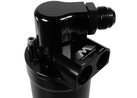 True Seal Catch Can Top Billet Clockable Recirculating Design With 12ORB Female Fitting showcasing design details.