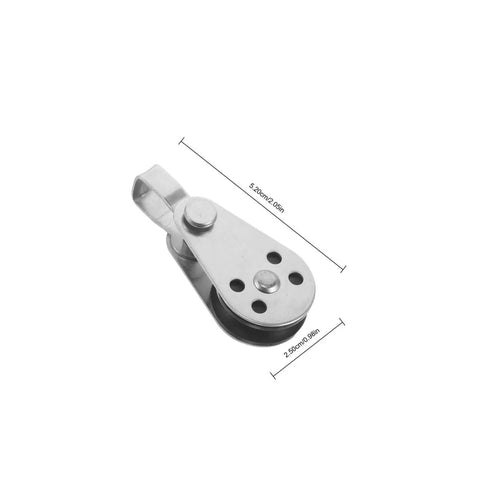 Four Pack Stainless Steel Marine Pulley Block Set With Swivel Bearing Tough As Nails Heavy Duty Rope Pulleys For Kayaks Boats And Sailing Rigging Gear Saltwater Ready side view