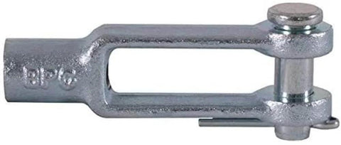 Three Eighths Inch Clevis With Pin And Cotter Pin Kit, Zinc Plated And Built Tough For Corrosion Resistance, side view