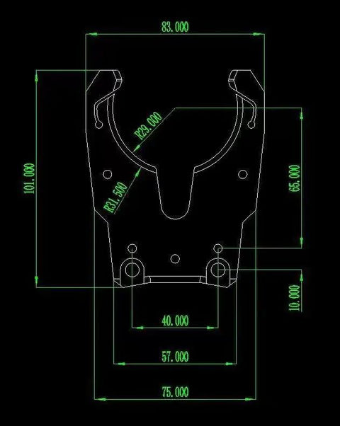 Technical diagram of Pro Grade Tool Holder Clamp for CNC Machines and Automatic Tool Change Systems with detailed measurements.