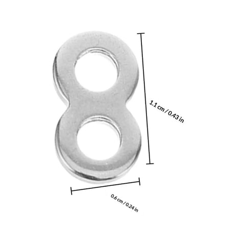 Sturdy Flat Connector Bracket Set In Silver Stainless Steel 8 Shape Quick Fasteners For Furniture, Jewelry Making, And DIY Repairs Versatile Office And Home Hardware, Easy Install, Strong Hold, 1.1 cm x 0.6 cm