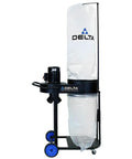1-1/2 HP Motor Dust Collector In Black With 1 Micron Filtration Bag, Snap-In Filter Ring, Compatible With Canister 50-766
