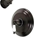 Restoration Tub And Shower Faucet With Porcelain Lever Handle In Oil Rubbed Bronze Wall Mount Fixture With Pressure Balanced Washerless Cartridge