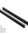 Five Pack 320mm Center To Center Tilted Black Cabinet Handle Aluminum Alloy L Rectangle Pull For Kitchen Dresser Washroom Hardware