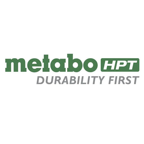 Logo with text 'metabo HPT Durability First' in green and gray.
