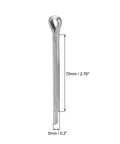 Split Cotter Pin 5mm By 70mm Carbon Steel Zinc Plated 2 Prongs Fastener Clip side view