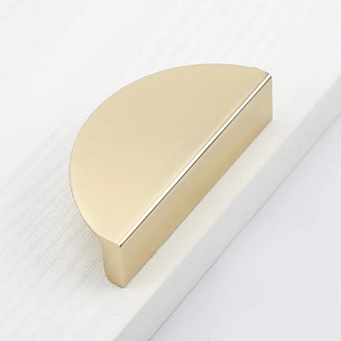 Half Moon Cabinet Pulls Four Pack Semicircle Drawer Handles With 2.52 Inch Hole Spacing And Elegant Gold Finish Edge Pulls For Kitchen Cabinets