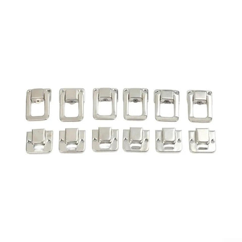 6 Pack Nickel Toggle Latch For Suitcase And Trunk Luggage Box Lock Clasp With Screws 38x25mm Iron Case Hardware laid flat