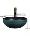 Bathroom Sinks Courtyard Ceramic Art Countertop Basin Creative Countertop Wash Basin Outdoor Bathroom Basin Wash Basin Vessel Vanity Sink Bowl Basin with measurements 40cm x 15cm.