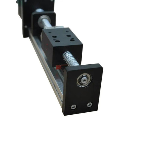 Pro Grade CNC Linear Motion Stage With C7 Ball Screw Driven Guide Rail For 3D Printers And Robotic Arms Kit DIY Friendly Precision Slide Rail 50mm To 1000mm Length For Industrial And Hobby Use, black metal CNC linear stage front view