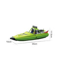 High Speed 2.4 Ghz Electric Turbojet Remote Controlled Racing Boat With Led Lights Hits Killer Speeds Up To Thirty Km Per Hour Large Waterproof Design Perfect For Adults And Teens As An Awesome Gift in green