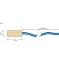 Tekmar Universal Temperature Sensor 071 side view; beige rectangular sensor with blue two-conductor wire lead.
