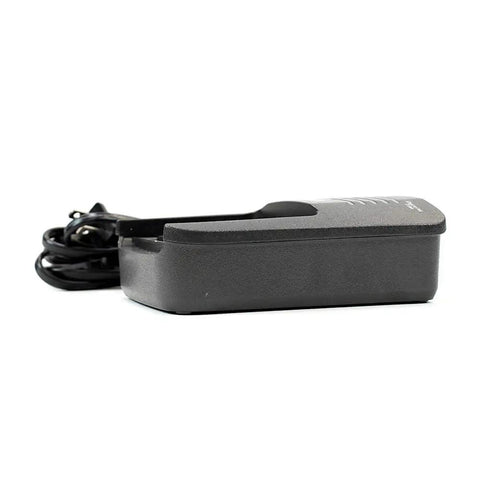 Sixteen Point Eight Volt Battery Charger for VP20A and VP20B, side view with cord visible, universal black design