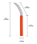 Orange Handled 4.3 Inch Serrated Stainless Steel Blade Harvest Sickle For Easy Herbs And Greens Cutting Delicate Crops