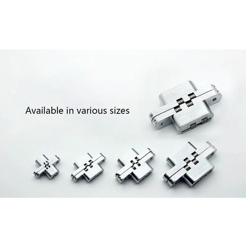 Hidden Cross Door Hinges 2 Pack Zinc Alloy 180 Degree Invisible Folding Hinges 60mm Heavy Duty Durable For Cabinets And Interior Doors