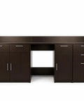 No Sweat Breakroom Cabinet With Mini Fridge Cutout And Three Spacious Drawers Fully Assembled Coffee Prep Station Setup