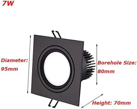 WKNHHL Recessed Lighting Housing Trim Kits Ultra-Thin Black Single Head Square Lighting Downlight dimensions 95mm diameter 70mm height