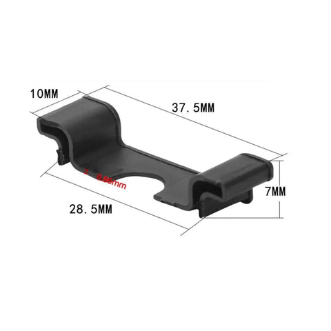 30 Pack DIN Rail End Cover Protectors, 7.5mm Thick, 35mm Wide Terminal Block Caps, black plastic, dimensioned view