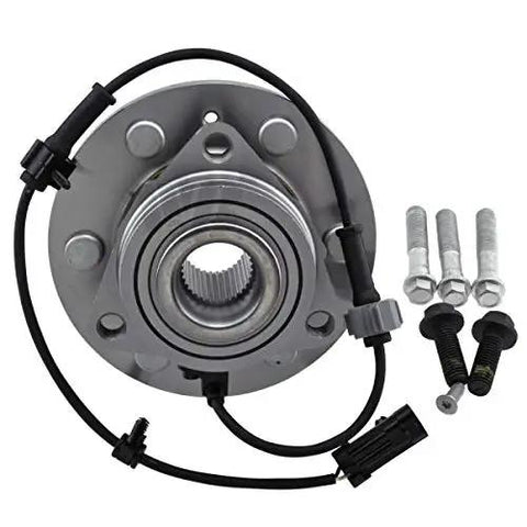 Beefed Up Heavy Duty Front Wheel Hub Bearing Assembly 515036 with ABS sensor and bolts, compatible with Moog SKF Timken hubs.