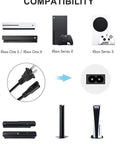 Compatibility chart for 6 Ft Two Prong AC Power Cord For Under Desk Elliptical Machines showing gaming consoles and plug type.
