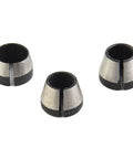 Three Piece Collet Chuck Set 6mm 6.35mm 8mm For Engraving Trimming Machines, Electric Routers And Milling Cutters, top view