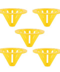 Five yellow plastic cones from One Way Beehive Entrance Gate Cone Tool Set For Beekeeping Yellow 10 Pieces Durable Plastic Bee Escape Equipment