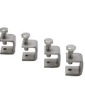 Heavy Duty Stainless Steel C Clamps For Welding And Construction, 0 To 20mm Jaw Opening, set of four silver metal clamps with bolts.