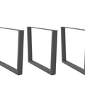 Adjustable Dining Table Legs Pack Of 3 Heavy Duty Powder Coated Steel With Modern Anthracite Finish 100 Cm Height shown in a set of three.