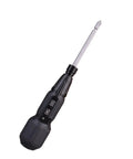 Cordless 3.6V Electric Screwdriver Set With LED Lamp, black handle, visible buttons, long metal tip, ideal for DIY projects.