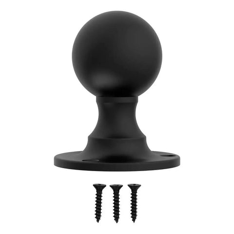 Black Decorative Knob Pull For Gates, Sheds And Exterior Doors With DIY Friendly Mounting Hardware, Durable All Weather Black Finish