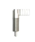 Built Tough Stainless Steel Indexing Plunger Pin With Spring Loaded L Handle Knob, side view highlighting size and detail.