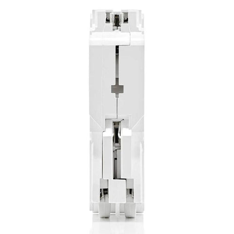 Side view of 15 Amp 1 Pole Plug On Smart AFCI Branch Circuit Breaker With Hydraulic Magnetic 120 Volt AC LB115AS White App Connected