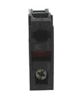 10 Pack Silver Alloy Screw Clamp Terminal Blocks Single Contact 1NC For Quick Hookup Panel Wiring Black Finish Durable Quick Connect Terminals For Industrial Control Circuits, front view, showcasing black finish and screw details.