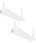4Ft Led Linear High Bay Shop Light Offering 300W Output And Slick Dimmable Controls Features Smart Motion Sensor for optimal workspace illumination.