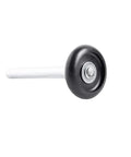 1 3/4 Inch Nylon Garage Door Rollers With 4 Inch Stems No Bearings Zinc Plated 12 Pack side view of single roller