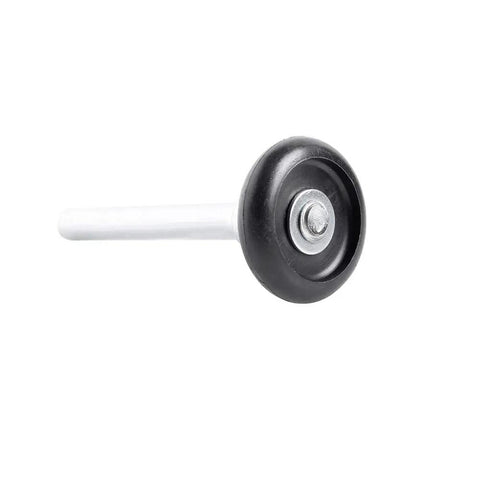 1 3/4 Inch Nylon Garage Door Rollers With 4 Inch Stems No Bearings Zinc Plated 12 Pack side view of single roller