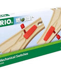 Interactive Mechanical Switches For Wooden Train Tracks 2 Piece Set With Reversible Left Or Right Turns Boosts Motor Skills