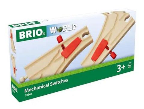 Interactive Mechanical Switches For Wooden Train Tracks 2 Piece Set With Reversible Left Or Right Turns Boosts Motor Skills