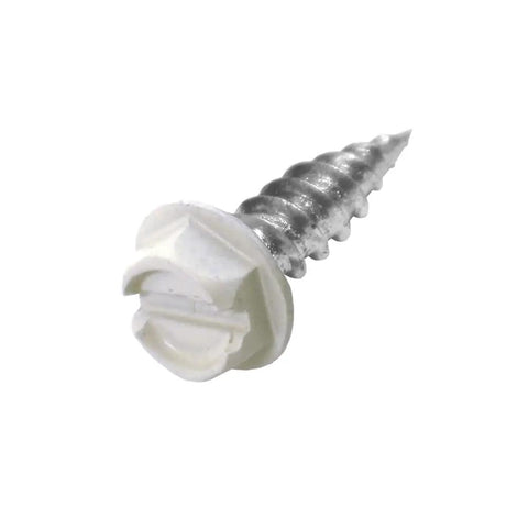 Premium White Sheet Metal Screw with hex head, 3/4 inch length, designed for HVAC ductwork and metal fabrication.