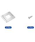 2 Pack Flush Pull Handles For Cabinets And Drawers Hidden Recessed Square Pull Rings With Screws, Zinc Alloy, Silver Finish.