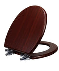 Standard 17 Inch White Toilet Seat Slow Close Soft Drop Lid High Density Board Core Easy Wipe Finish Quick Mount No Sweat Setup Solid Daily Driver For Modern Bathrooms Reliable Home Upgrade Top Tier Comfort in dark wood finish