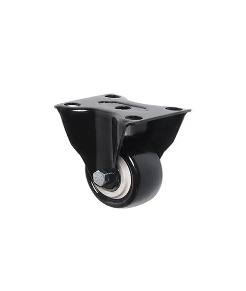 Set Of Four 2 Inch Universal Diamond Caster Wheels With Brakes For Furniture PU Polyurethane Wheels shown with black metal frame.