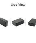 Side view of 5 Pack Plastic Project Boxes Junction Case For Electronics Black External 3.1 In X 2.0 In X 1.0 In Internal 2.95 In X 1.77 In X 0.79 In Durable DIY Electronics Enclosure For Small Projects