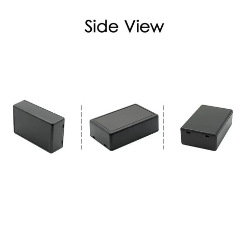 Side view of 5 Pack Plastic Project Boxes Junction Case For Electronics Black External 3.1 In X 2.0 In X 1.0 In Internal 2.95 In X 1.77 In X 0.79 In Durable DIY Electronics Enclosure For Small Projects